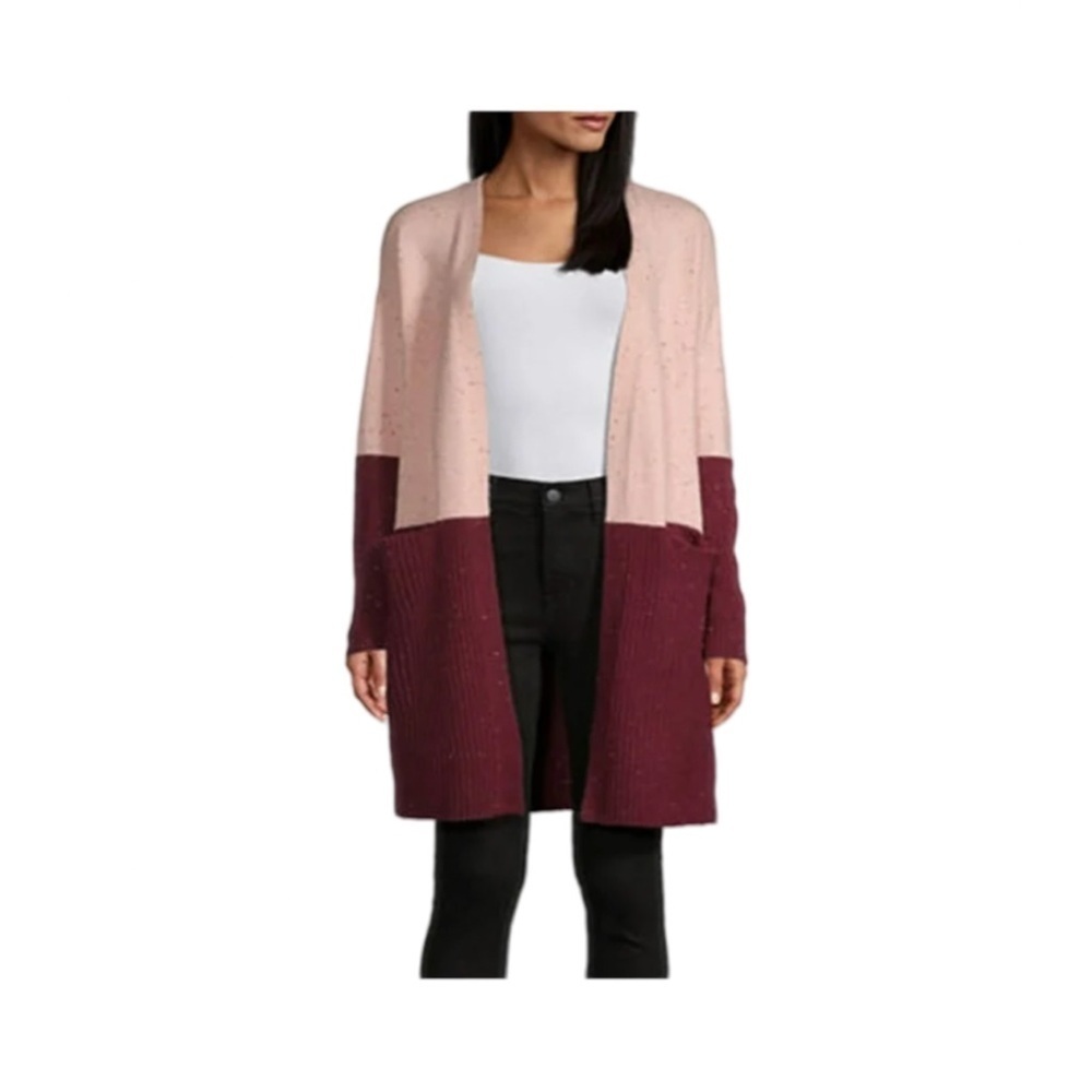 Liz Claiborne Color Block Long Line Cardigan Sweater NWT Size XS